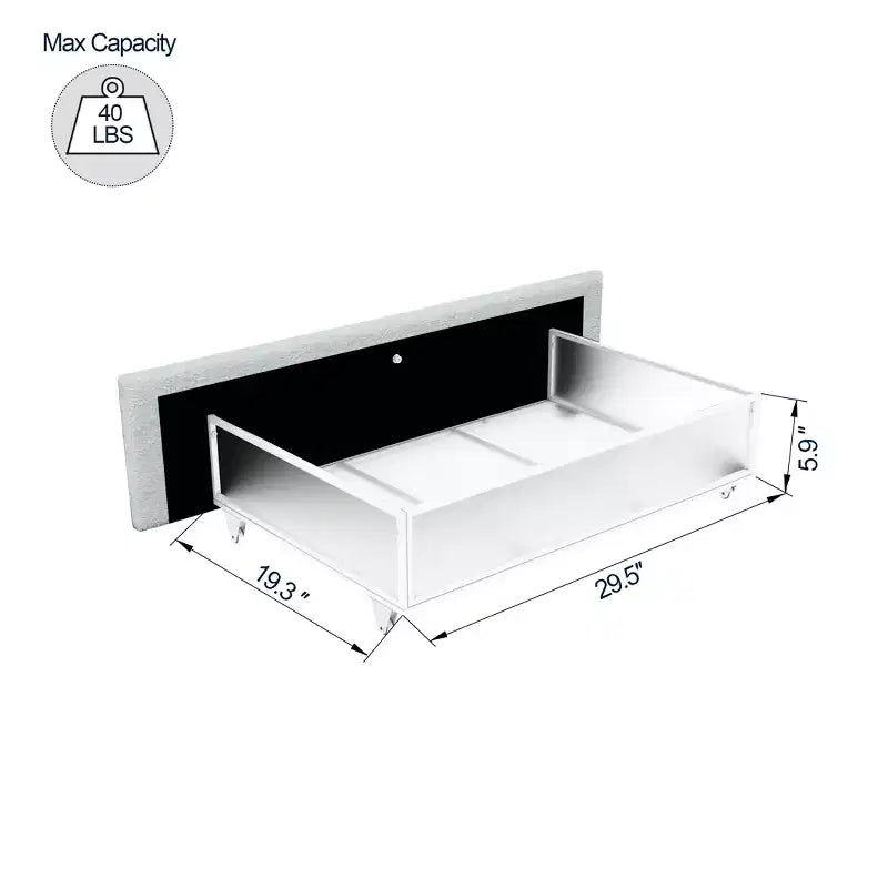 Letto imbottito Queen size con 4 cassetti e altezza testiera regolabile, Avorio