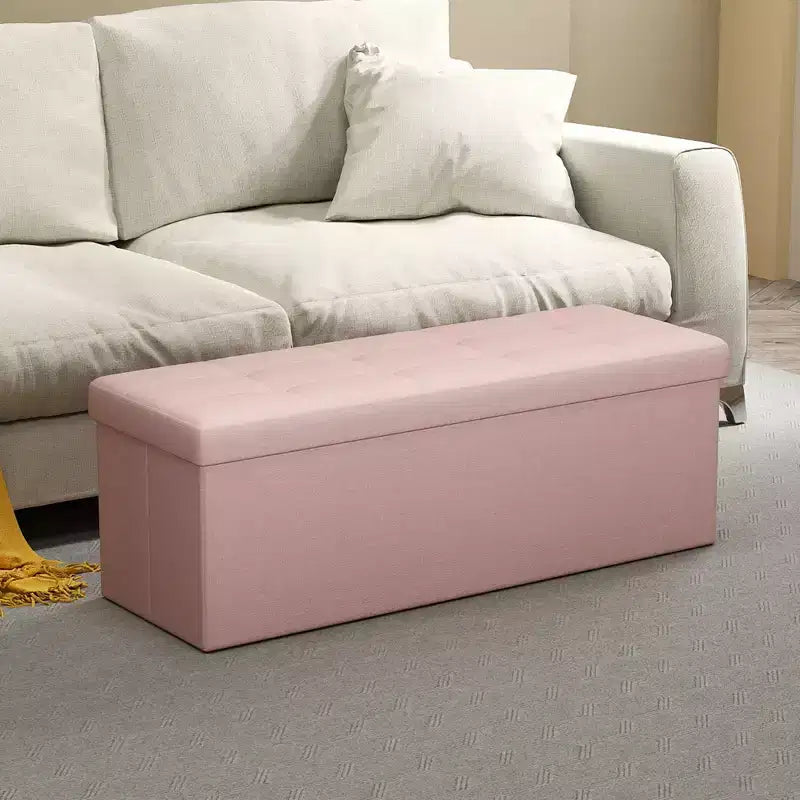 Panca Pouf Contenitore Pieghevole da 43" con Cassapanca
