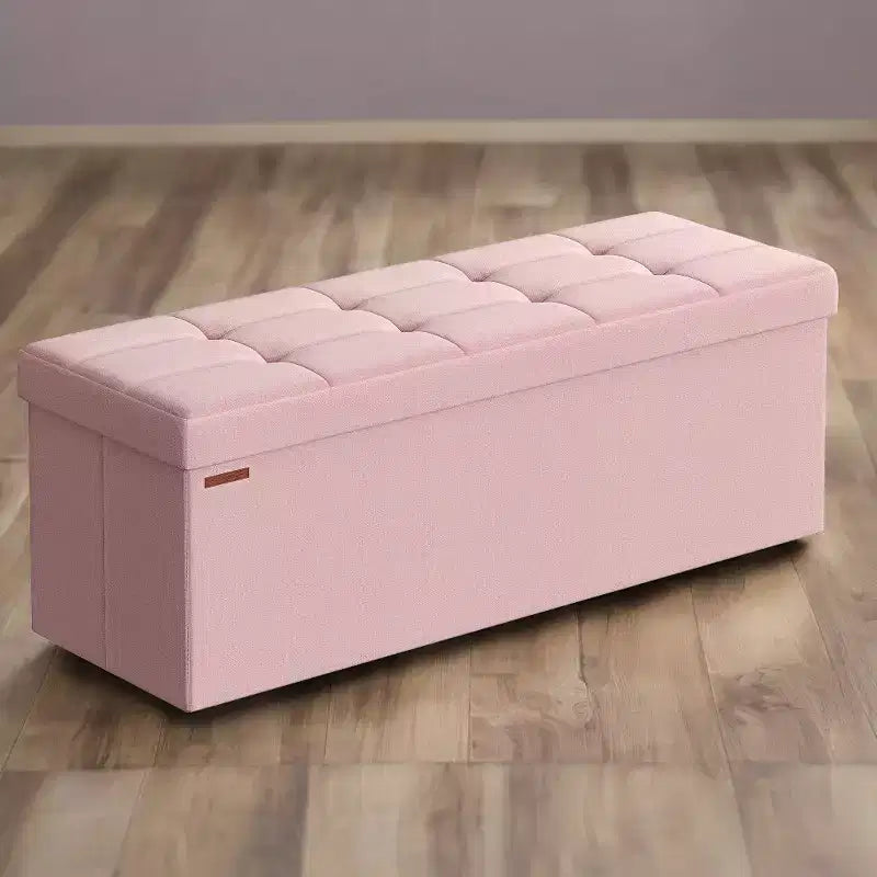 Panca Pouf Contenitore Pieghevole da 43" con Cassapanca