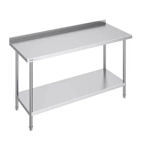 VEVOR 24 x 60 x 36 Inch Stainless Steel Work Table,Commercial Food Prep Worktable Heavy Duty Prep Worktable,Metal Work Table with Adjustable Height