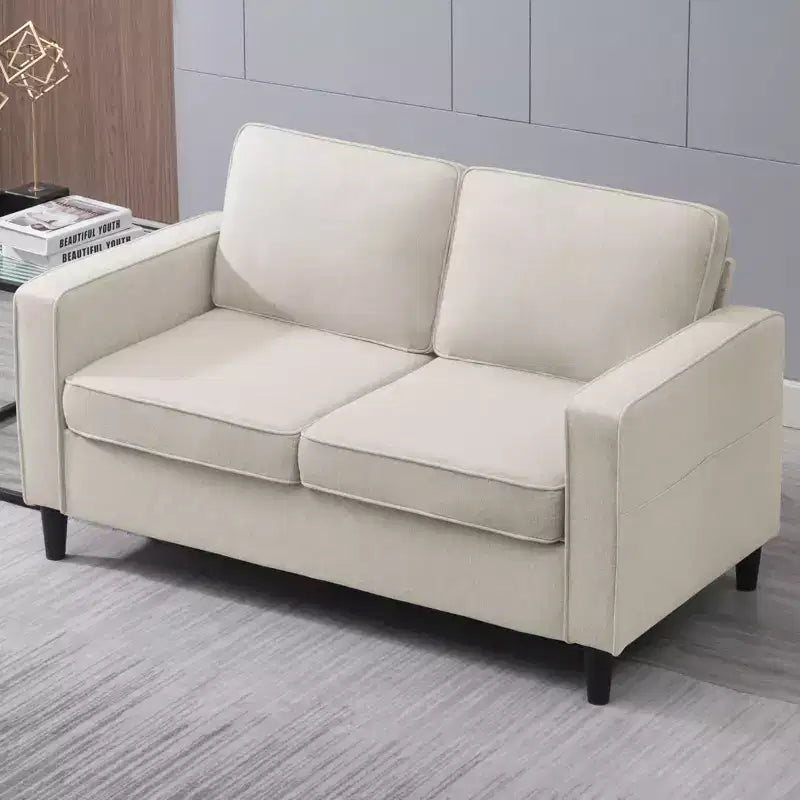 Divanetto moderno con rivestimento in lino