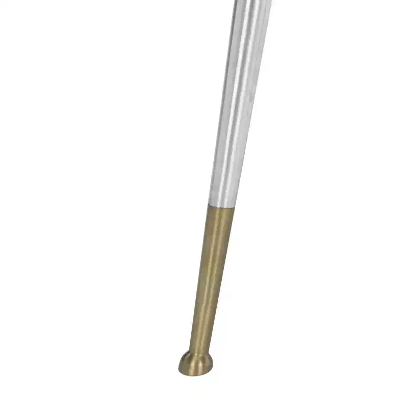 Sgabello d'accento imbottito color cammello con struttura in metallo