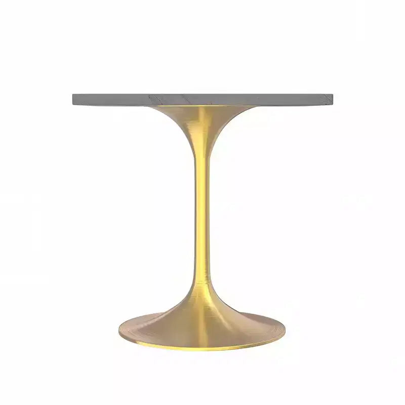 Tavolo da pranzo rotondo con piedistallo - Piano in resina con base in acciaio inossidabile