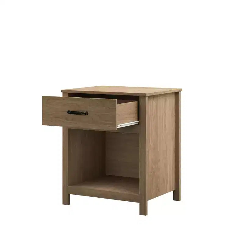 Comodino Minimalista con Cassetto e Ripiano Aperto