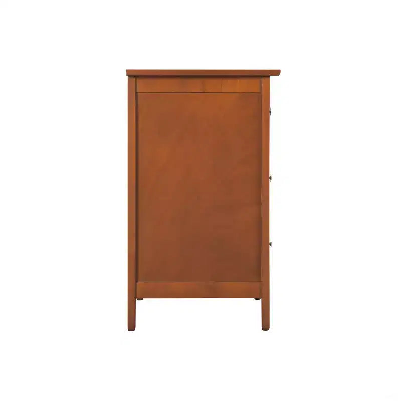 Comodino a 3 cassetti con finitura rovere