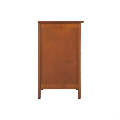Comodino a 3 cassetti con finitura rovere