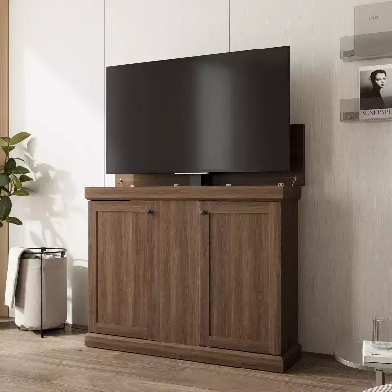 Mobile TV e Gaming con Sollevatore a Scomparsa, Vano Contenitore Integrato e Gestione Cavi
