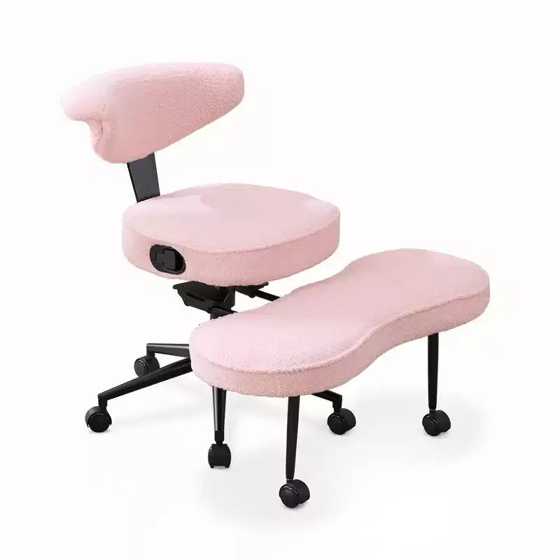 Sedia da ufficio a gambe incrociate con supporto lombare e poggiapiedi girevole a 360°