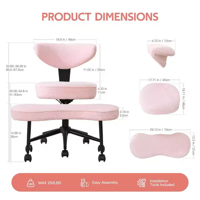 Sedia da ufficio a gambe incrociate con supporto lombare e poggiapiedi girevole a 360°