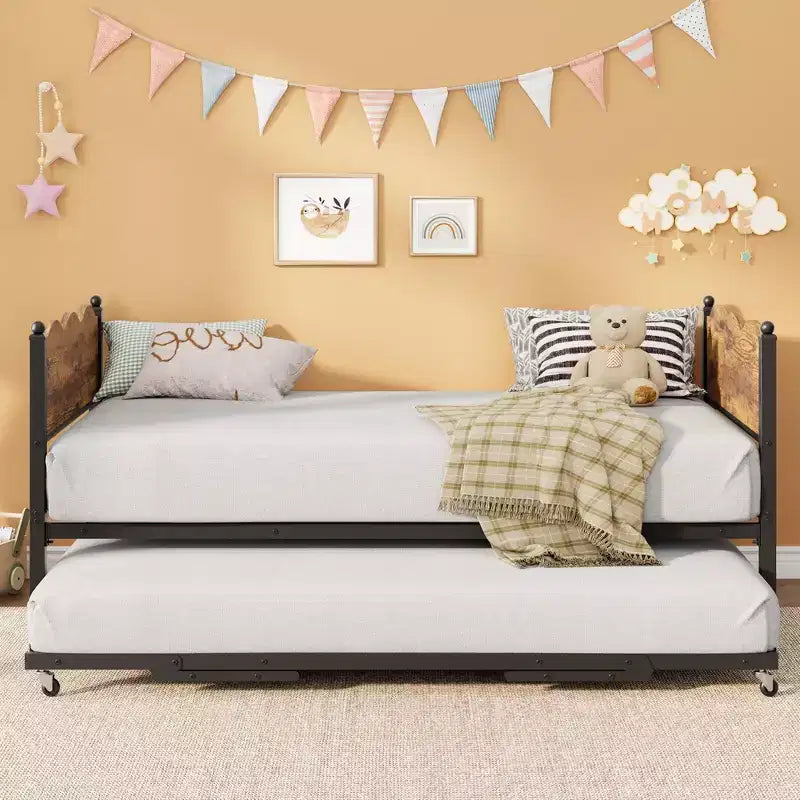 Lettino singolo con letto estraibile