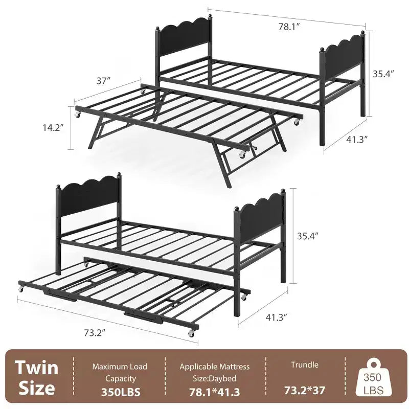 Lettino singolo con letto estraibile