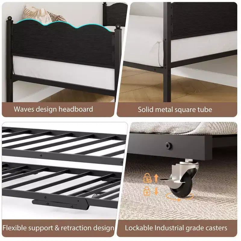 Lettino singolo con letto estraibile