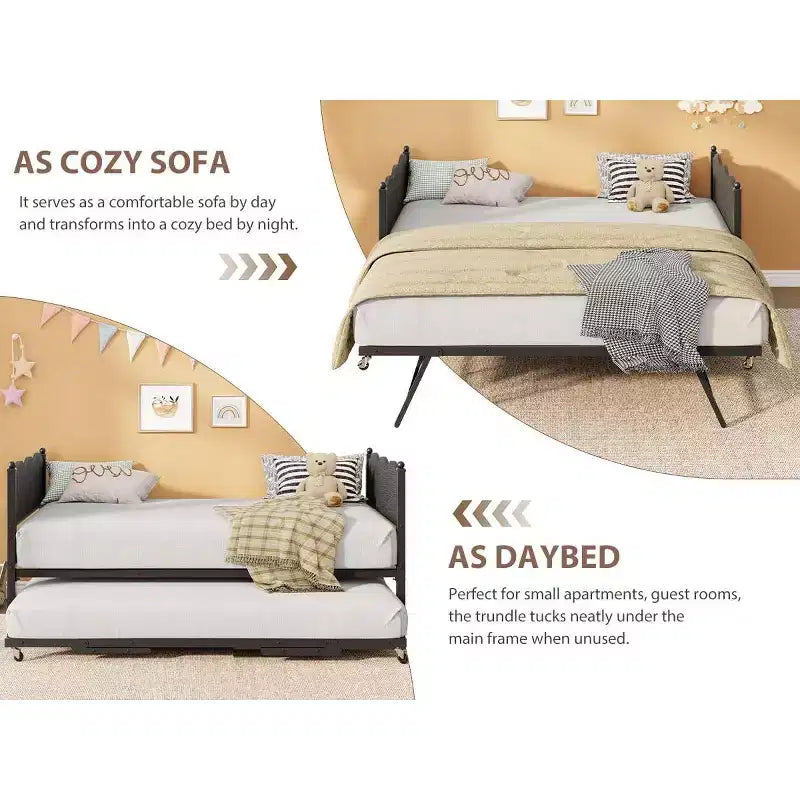 Lettino singolo con letto estraibile