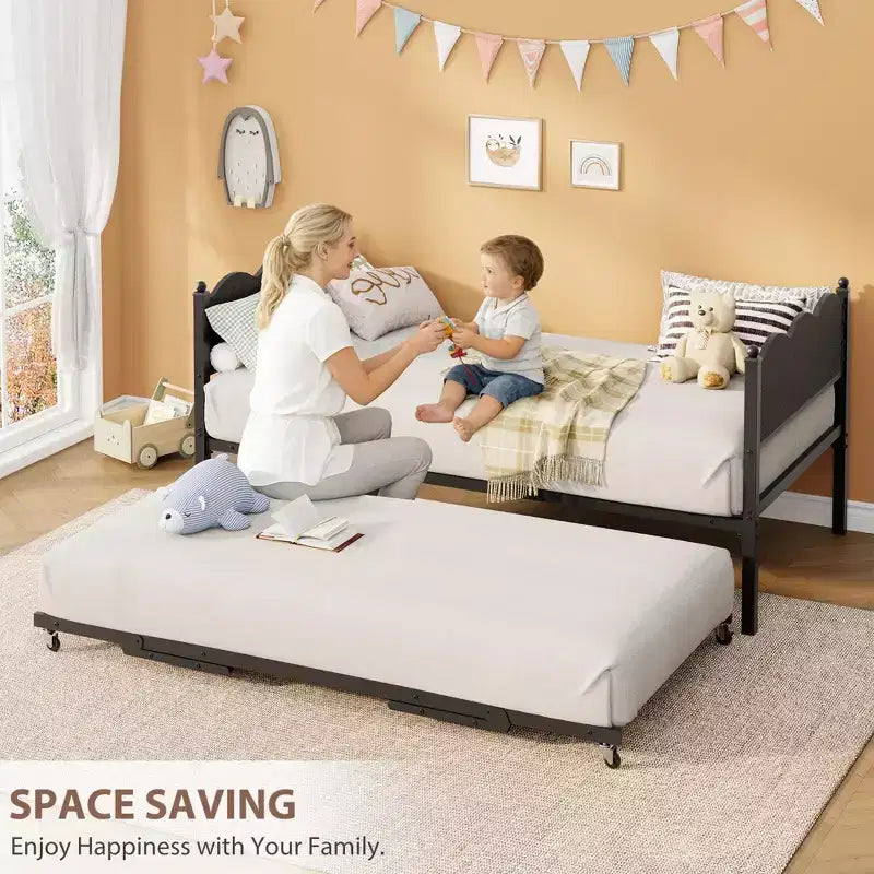 Lettino singolo con letto estraibile