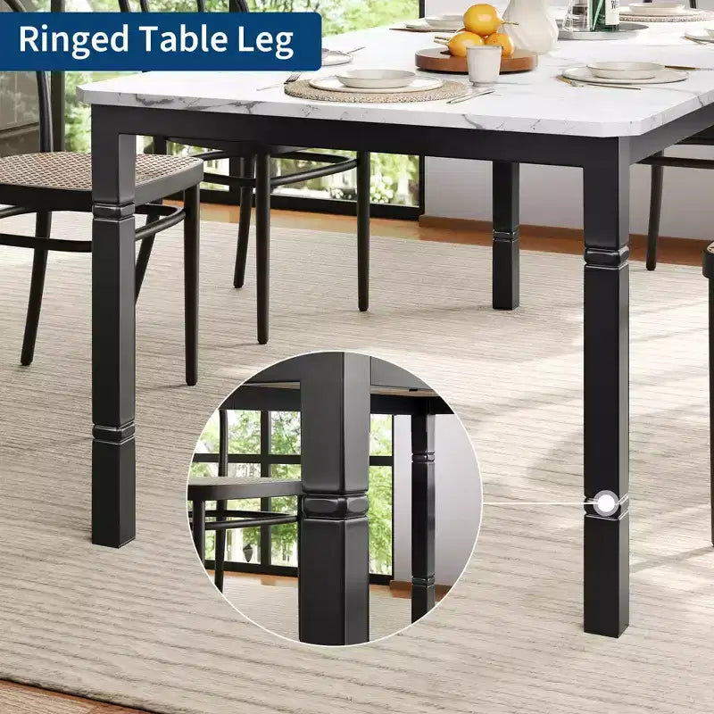 Tavolo da Pranzo Rettangolare con Gambe in Metallo, 200 x 90 cm, Piano in MDF