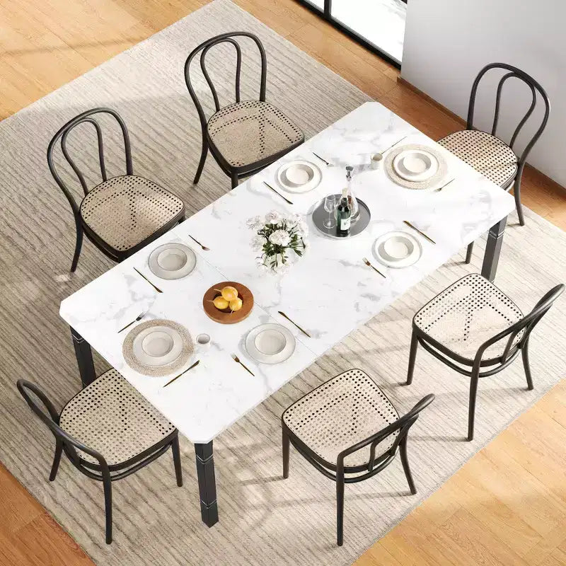 Tavolo da Pranzo Rettangolare con Gambe in Metallo, 200 x 90 cm, Piano in MDF