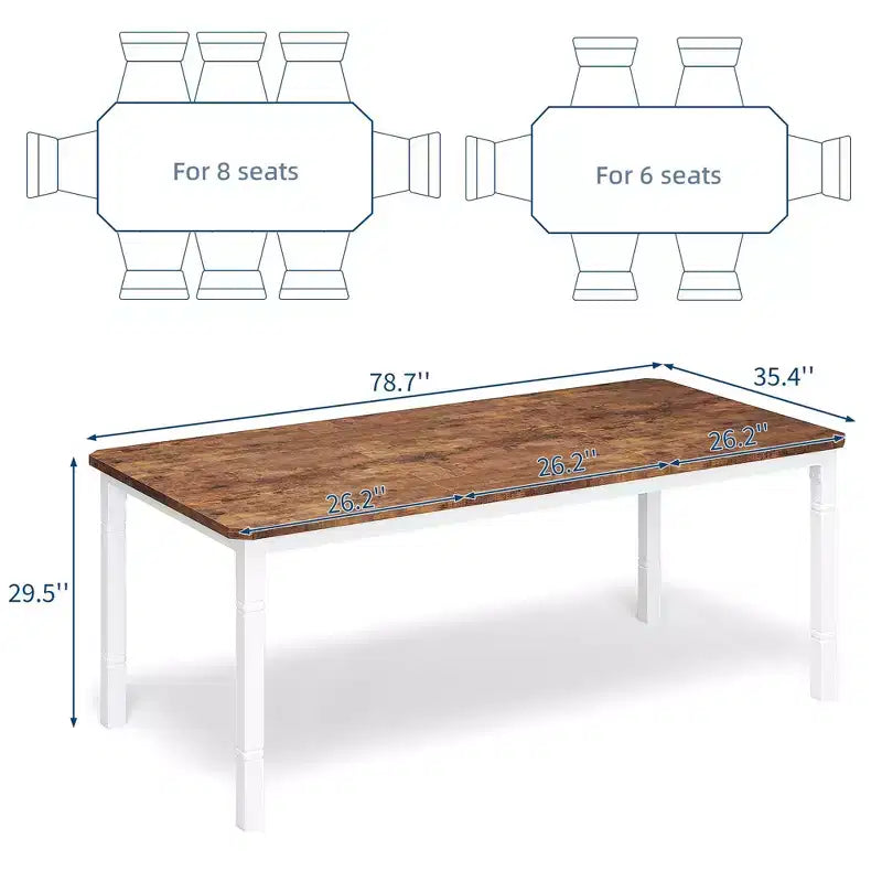 Tavolo da Pranzo Rettangolare con Gambe in Metallo, 200 x 90 cm, Piano in MDF