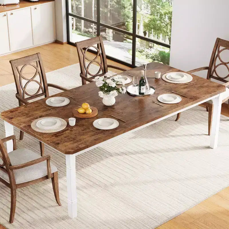 Tavolo da Pranzo Rettangolare con Gambe in Metallo, 200 x 90 cm, Piano in MDF