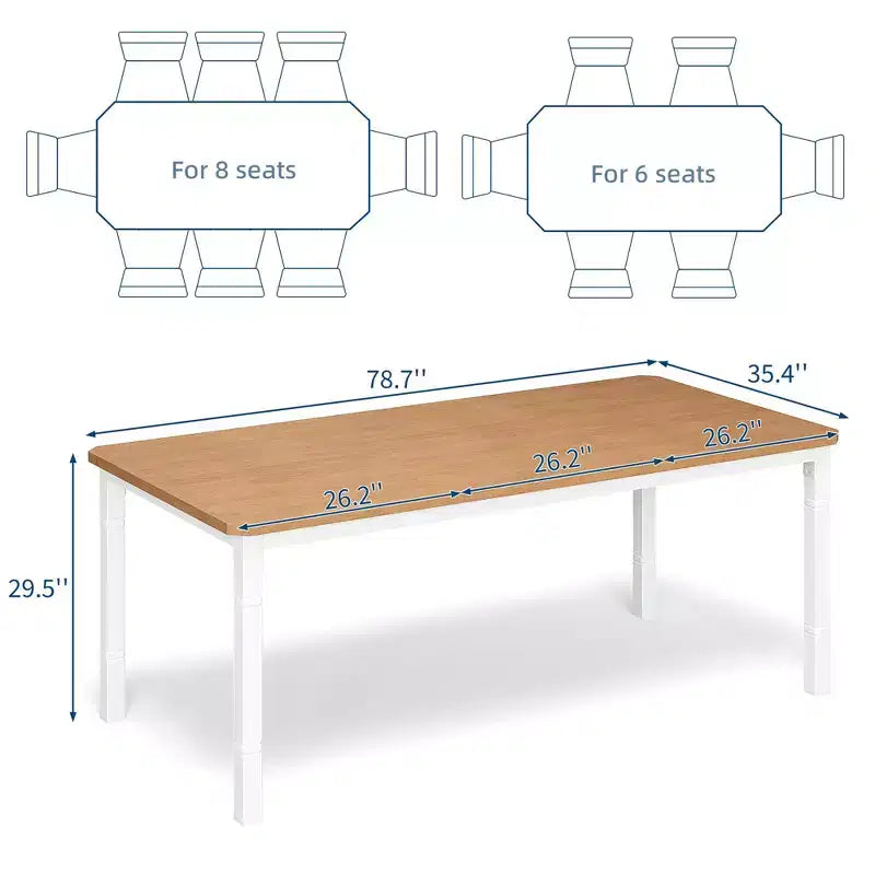 Tavolo da Pranzo Rettangolare con Gambe in Metallo, 200 x 90 cm, Piano in MDF