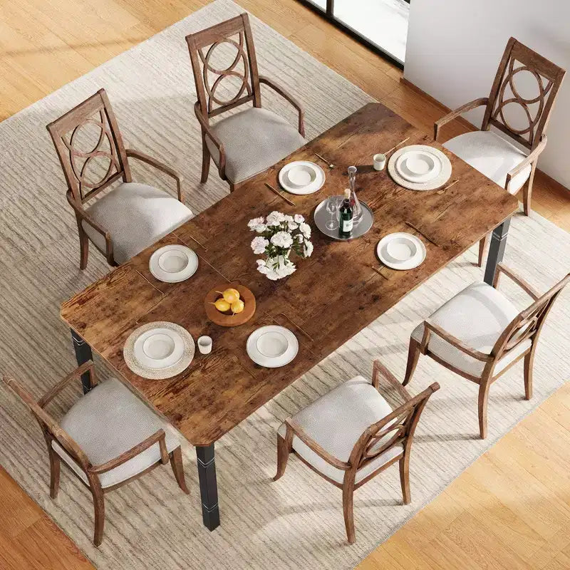 Tavolo da Pranzo Rettangolare con Gambe in Metallo, 200 x 90 cm, Piano in MDF