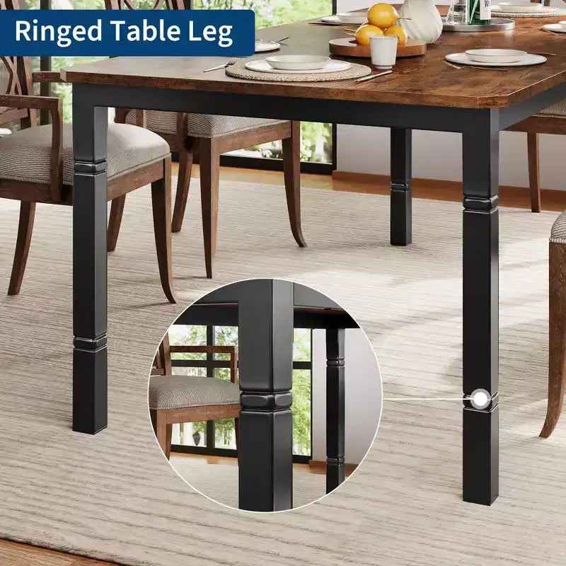 Tavolo da Pranzo Rettangolare con Gambe in Metallo, 200 x 90 cm, Piano in MDF
