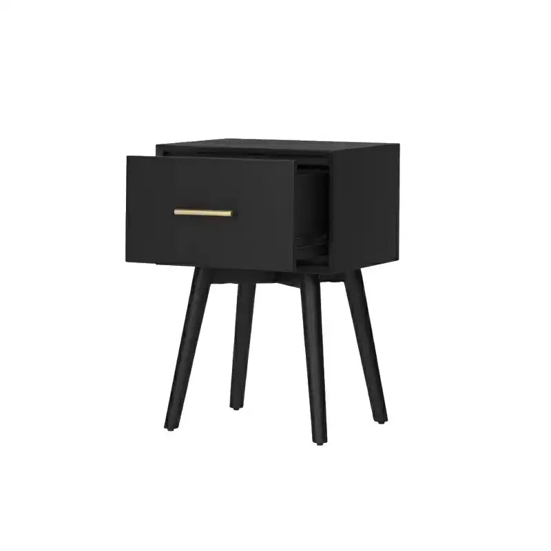 Tavolino con cassetto in legno nero