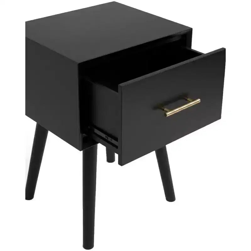 Tavolino con cassetto in legno nero