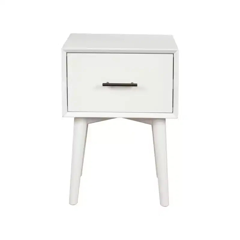Tavolino bianco con cassetto portaoggetti