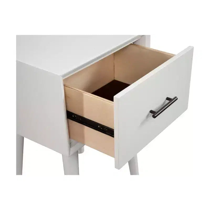 Tavolino bianco con cassetto portaoggetti