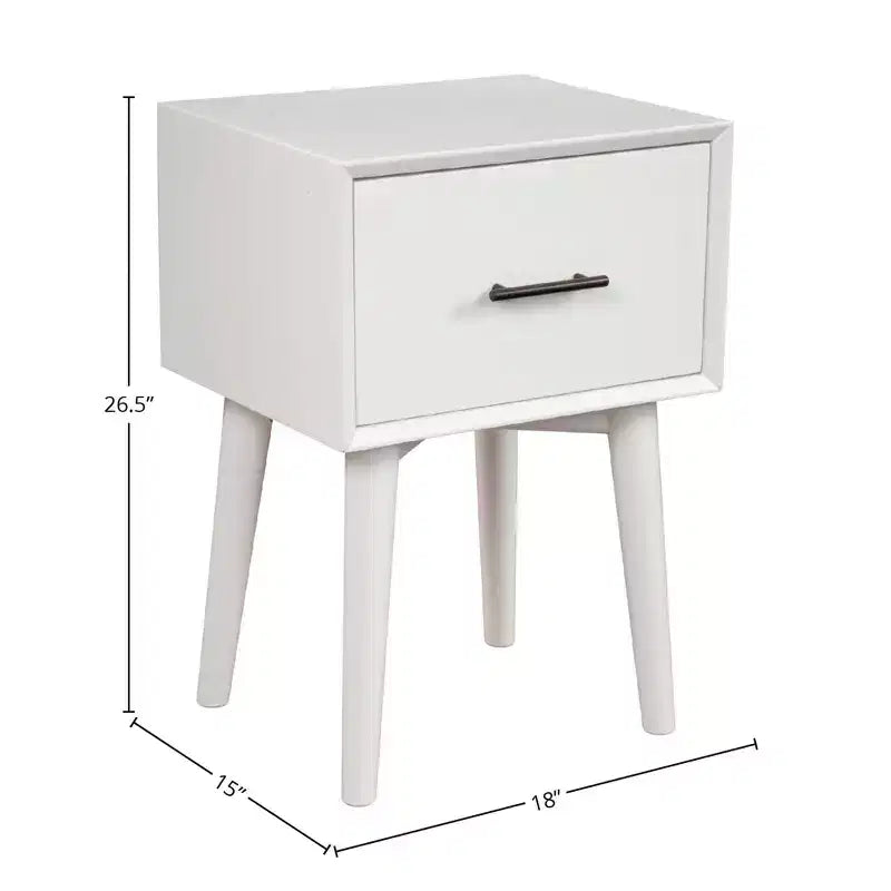 Tavolino bianco con cassetto portaoggetti