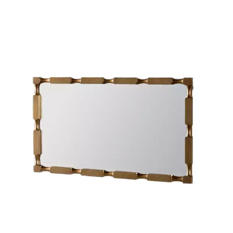 Specchio da parete rettangolare 39,76'' con cornice effetto bambù, oro opaco
