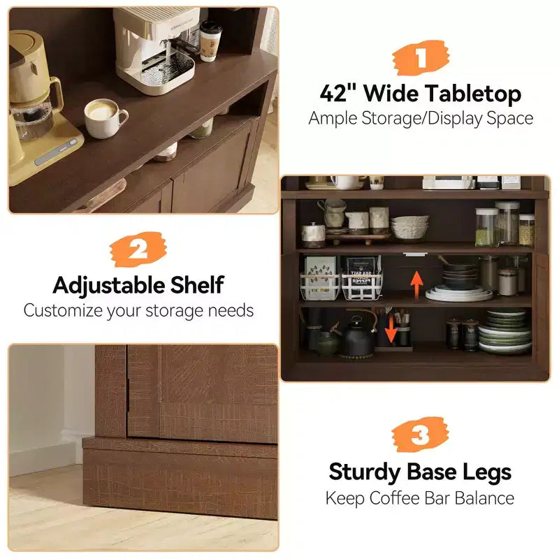 Mobiletto per coffee bar alto 183 cm con luci a LED