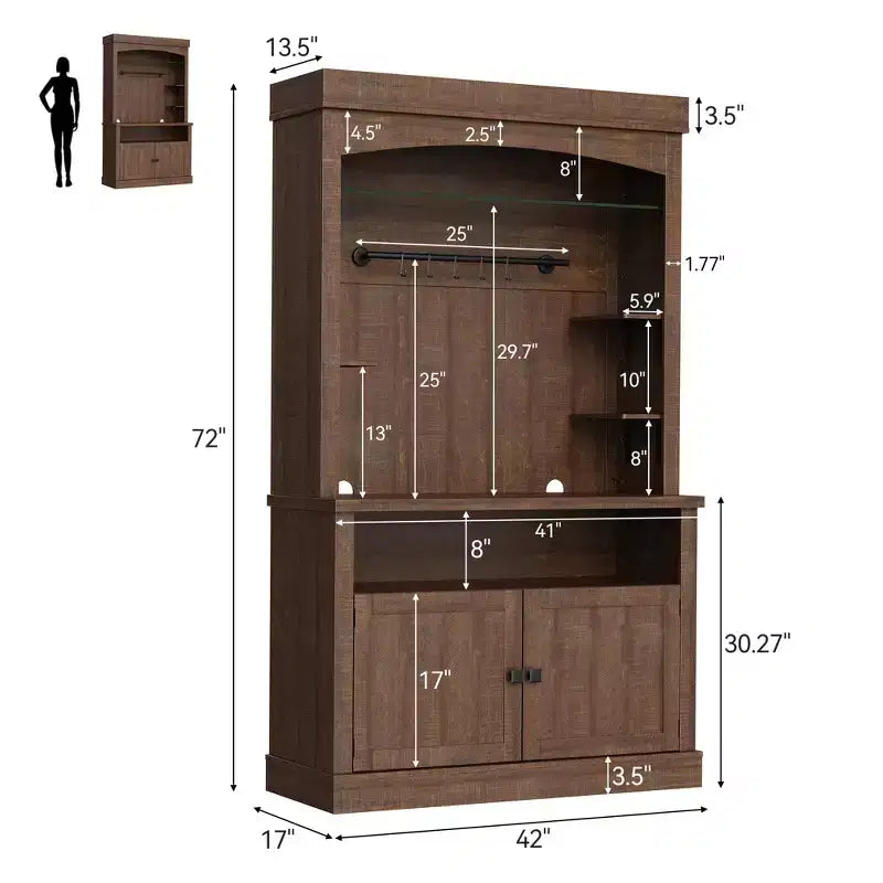 Mobiletto per coffee bar alto 183 cm con luci a LED