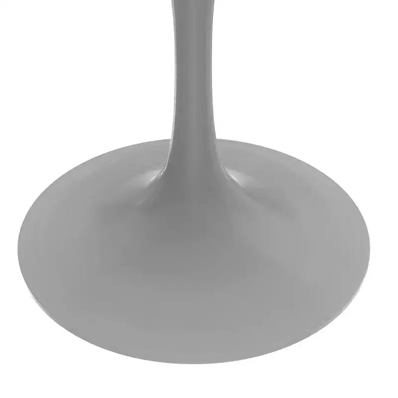 Tavolo da pranzo rotondo con piano in MDF e base a piedistallo in acciaio, 122 cm, bianco