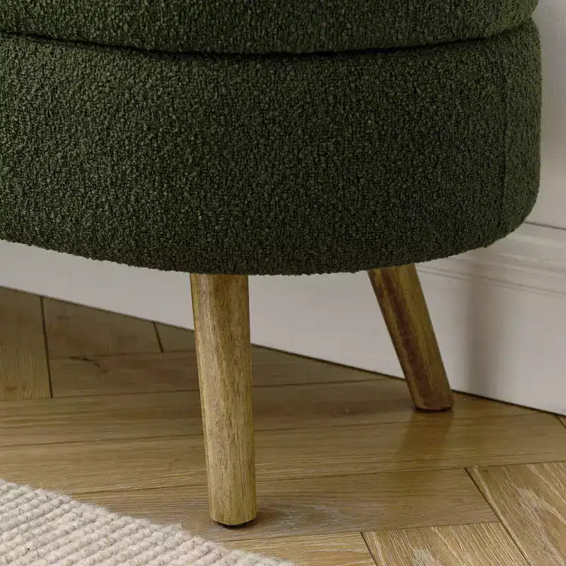 Panca Pouf Contenitore in Legno con Sedile Imbottito