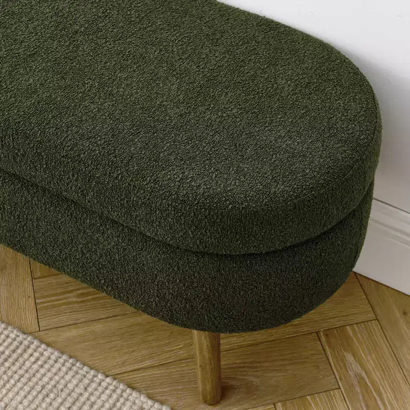 Panca Pouf Contenitore in Legno con Sedile Imbottito