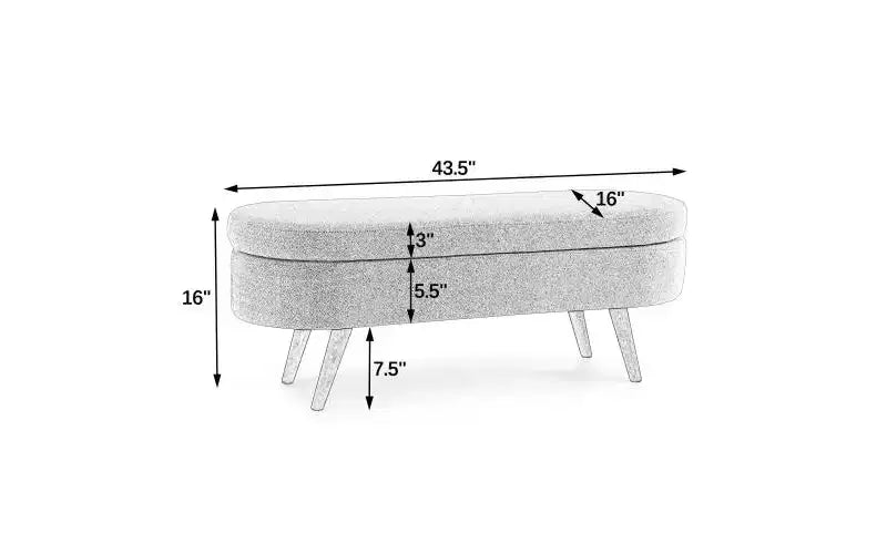 Panca Pouf Contenitore in Legno con Sedile Imbottito