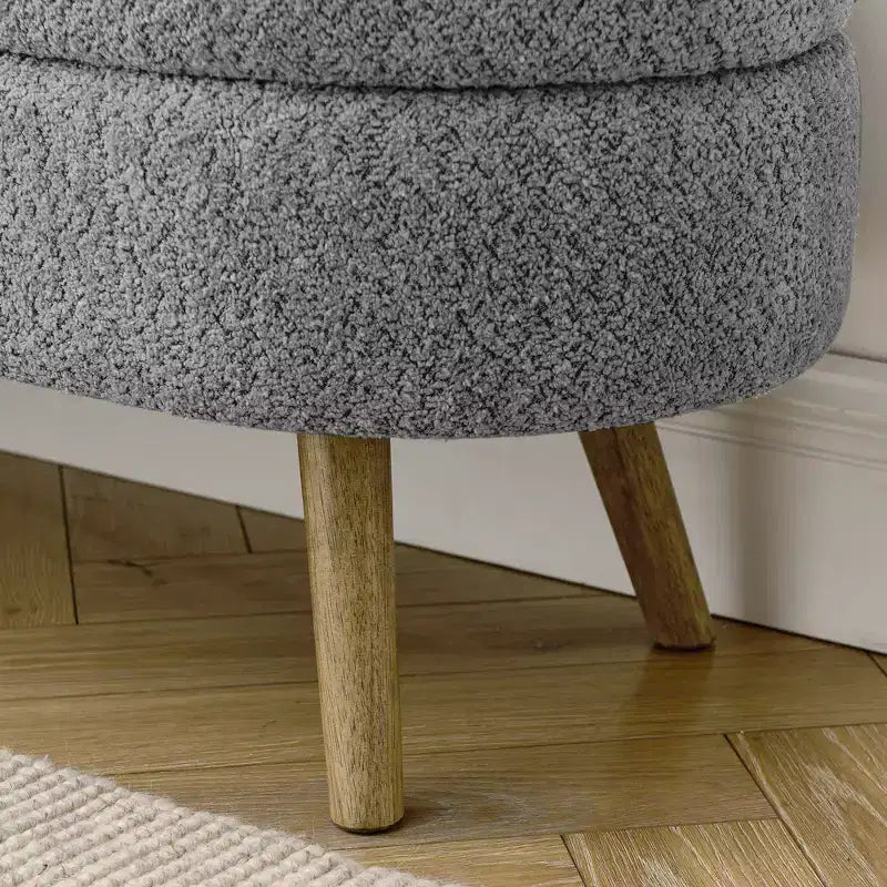 Panca Pouf Contenitore in Legno con Sedile Imbottito
