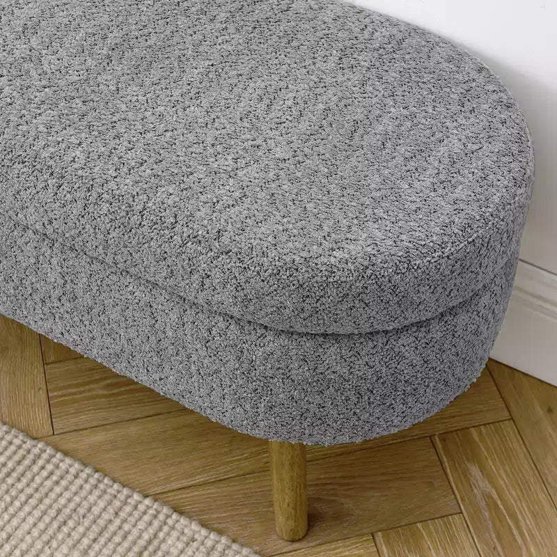 Panca Pouf Contenitore in Legno con Sedile Imbottito
