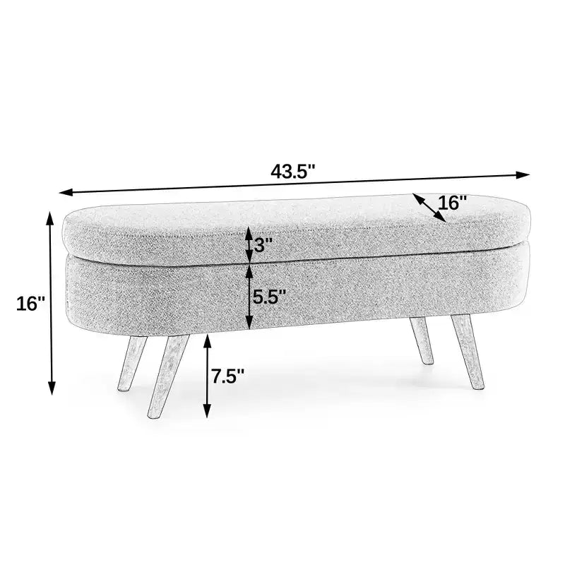 Panca Pouf Contenitore in Legno con Sedile Imbottito