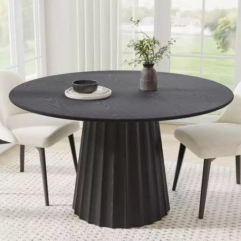 Dovelina Modern Round Dining Table Wood Kitchen Table